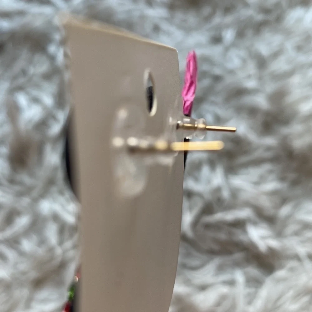 Pink and Multi-Color Stone Earrings